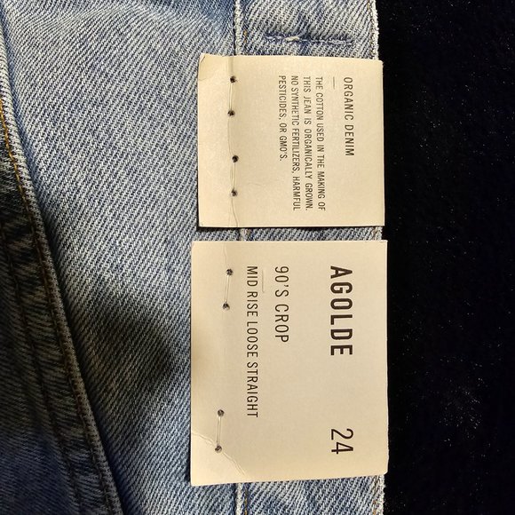 AGOLDE  -NWT- 90'S CROP MID RISE STRAIGHT (color REPLICA) - Picture 2 of 3